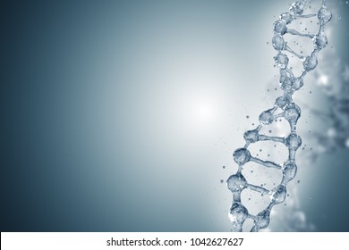 DNA molecules on the beautiful backdrop. 3d rendering