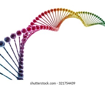 DNA multi color isolated on white background 
