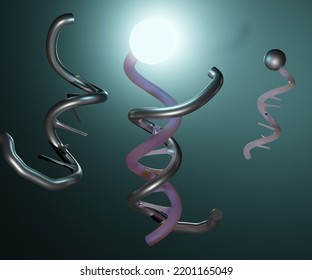 DNA Nanosensor Fluorescence Imaging Microscopy 3d Rendering