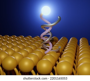 DNA Nanosensor Fluorescence Imaging Microscopy 3d Rendering