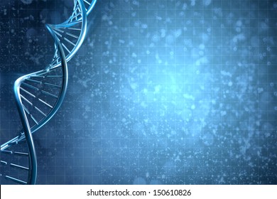 DNA on a blue background