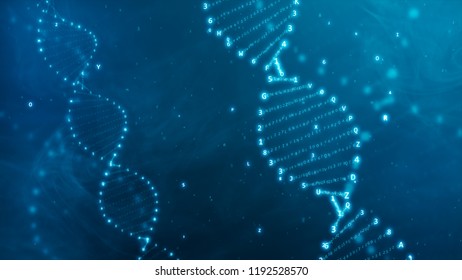 Dna Rotation Hexadecimal Code 3d Illustration Stock Illustration 1192528567