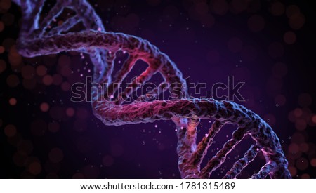 DNA Science and technology background, gene cell concept, 3d illustration.