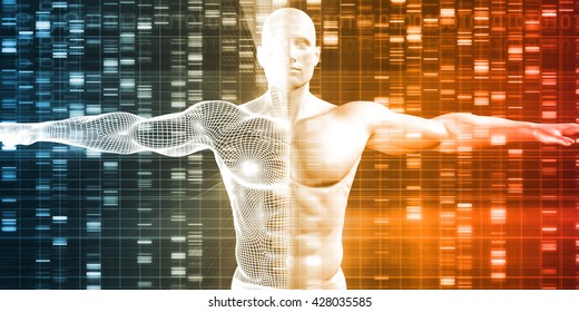 DNA Sequence With Genetics Data Of A Human Male 3d Illustration Render