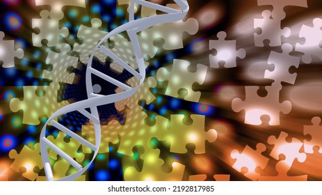 DNA Solutions Puzzle. 3D rendering