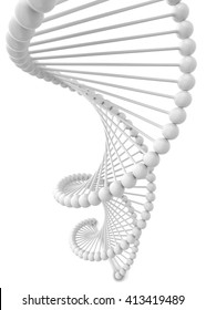 Dna spiral. 3d illustration isolated on white background 