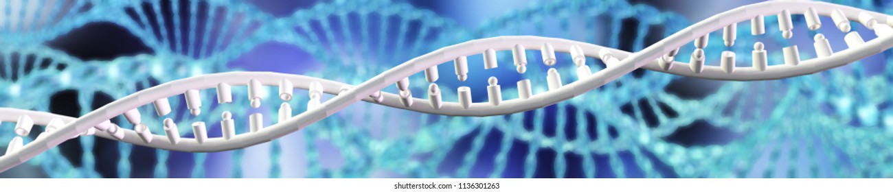 Dna Rna Helix Banner 3d Rendering Stock Illustration 1577805355 ...