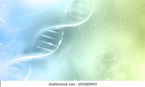 DNA Strand With Abstract Background