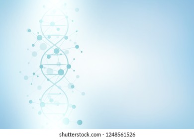 Science Template Wallpaper Banner Dna Molecules Stock Vector (Royalty ...