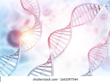 DNA strand on medical background. 3d illustration	