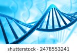 DNA strand on scientific background. 3d illustration