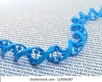 DNA strand sequencing concept illustration