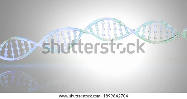DNA string, chain of chromosome banner.\
Science technology, background for biomedical, health, chemistry\
design 3d\
illustration