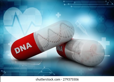 Dna Structure Inside Antibiotic Capsule 3d Stock Illustration 279375506 ...