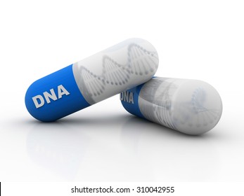 Dna Structure Inside Antibiotic Capsule 3d Stock Illustration 310042958