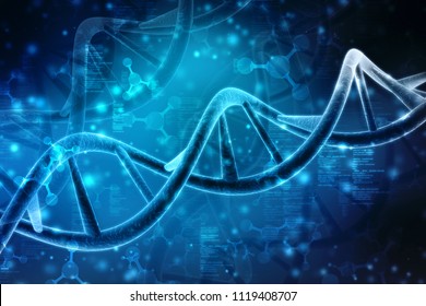 DNA structure in medical technology background. 3d render