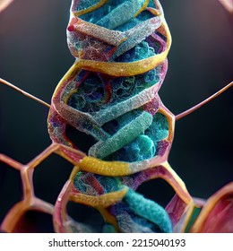 DNA Structure, Microscope View Inside Human Body, Cells, Microorganism, Cellular Structure, Cell Life