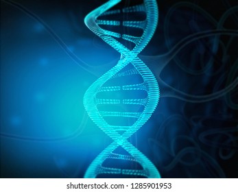 Dna structure on abstract background. 3d render		 - Shutterstock ID 1285901953