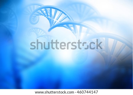 DNA structure on blue background. 3d illustration biochemistry concept 