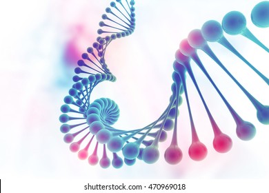 DNA structure on science background. 3d illustration