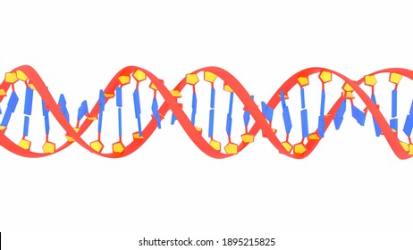 DNA Structure Watson And Crick 3D Illustration