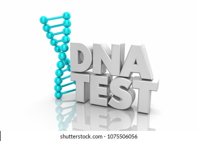 DNA Test Heredity Ancestry Genetic Word 3d Illustration