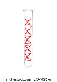 DNA Test Tube 3d Rendering