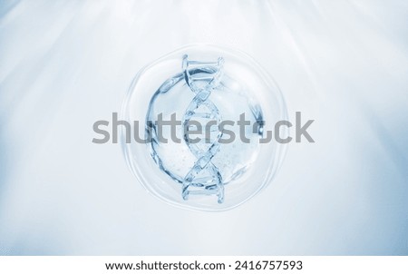 DNA and water bubble, 3d rendering. 3D illustration.