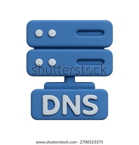 DNS (Domain Name System) 3d graphical line icon image