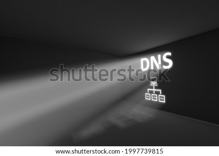 DNS rays volume light concept 3d illustration