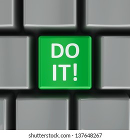 Do it computer key - call to action (three-dimensional rendering)