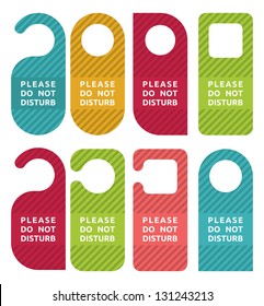 Do Not Disturb Door Hanger Set Stock Vector (Royalty Free) 137645402 ...