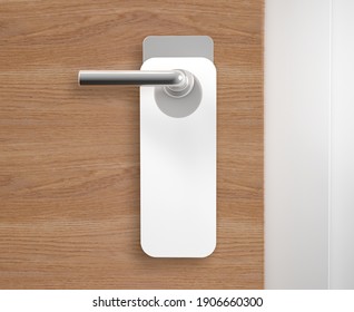Do not disturb, door hanger at the door. 3d rendering