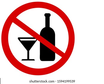Do not drink alcohol sign on white background