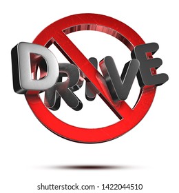 Do not drink message 3D rendering on white background with Clipping Path.