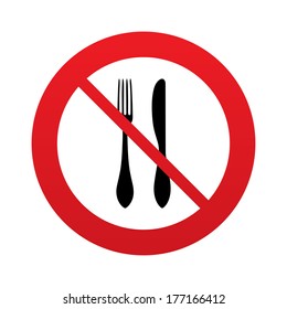 Do Not Eat Sign Icon Cutlery Stock Illustration 177166412