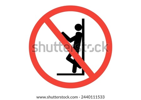 Do Not Lean On The Glass sign on isolated background 