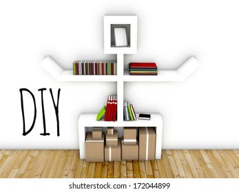 Do it yourself concept, interior design idea of modern workspace