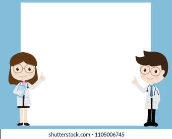 doctor cartoon boy and girl with white background for presentation - Powered by Shutterstock