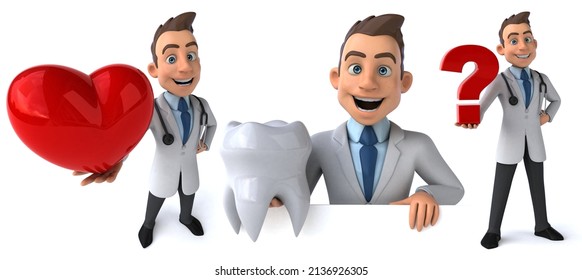 Doctor Male Cartoon Character Design On White Isolated Background 3d Rendering