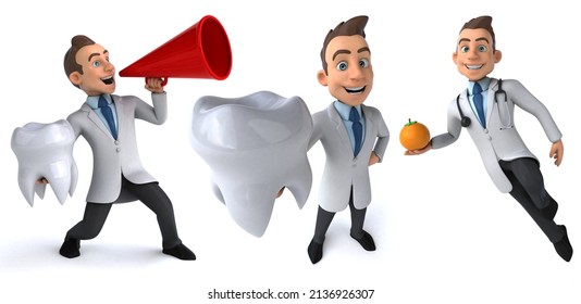 Doctor Male Cartoon Character Design On White Isolated Background 3d Rendering