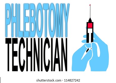 Doctor / Nurse / Phlebotomy Technician Holding A Syringe With Blood