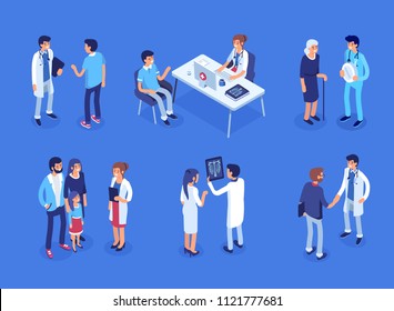 
Doctor and patients concept banner with characters. Can use for web banner, infographics, hero images. Flat isometric illustration.
 - Powered by Shutterstock