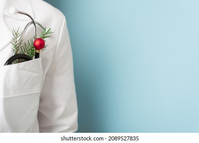 Doctor with stethoscope with christmas's ball instead of instrument part - Powered by Shutterstock