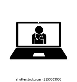 Doctor Video Call Service Icon,online Discuss About Weakness Concept