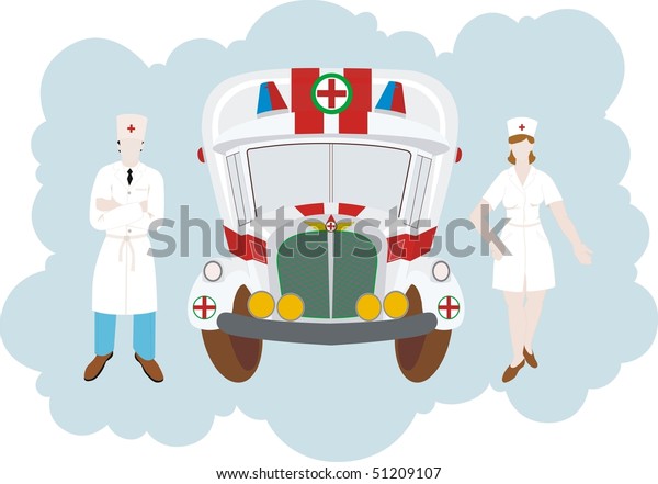 Doctors in\
uniform in front of his official\
car.