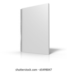 Document Binder With Spiral Binding On White Background