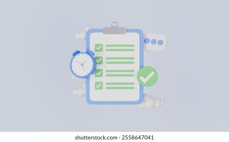 Document checklist with clock message check mark cloud icon - Powered by Shutterstock