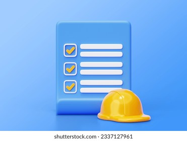 Document checklist with helmet Occupational Safety and Health Administration 3D background illustration - Powered by Shutterstock