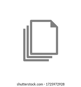 Document Copy Icon On White Background. Copy Paper